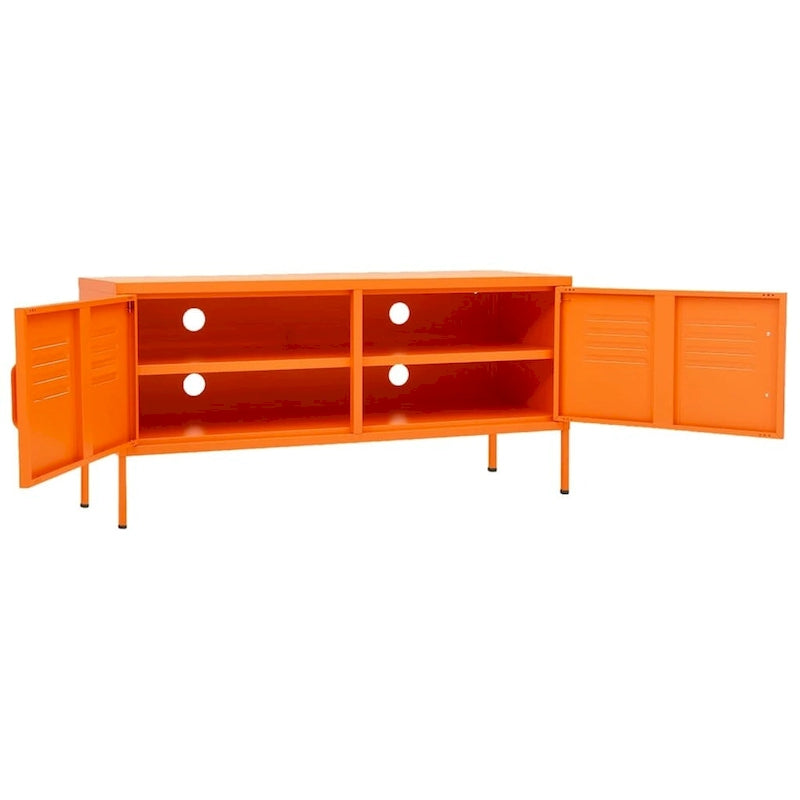vidaXL TV Stand TV Unit Sideboard Home TV Console Media Unit Cupboard Steel - 41.3 x 13.8 x 19.7