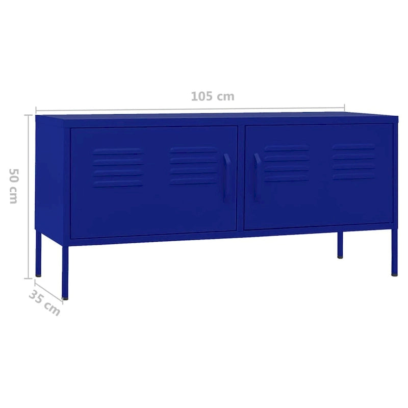vidaXL TV Stand TV Unit Sideboard Home TV Console Media Unit Cupboard Steel - 41.3 x 13.8 x 19.7