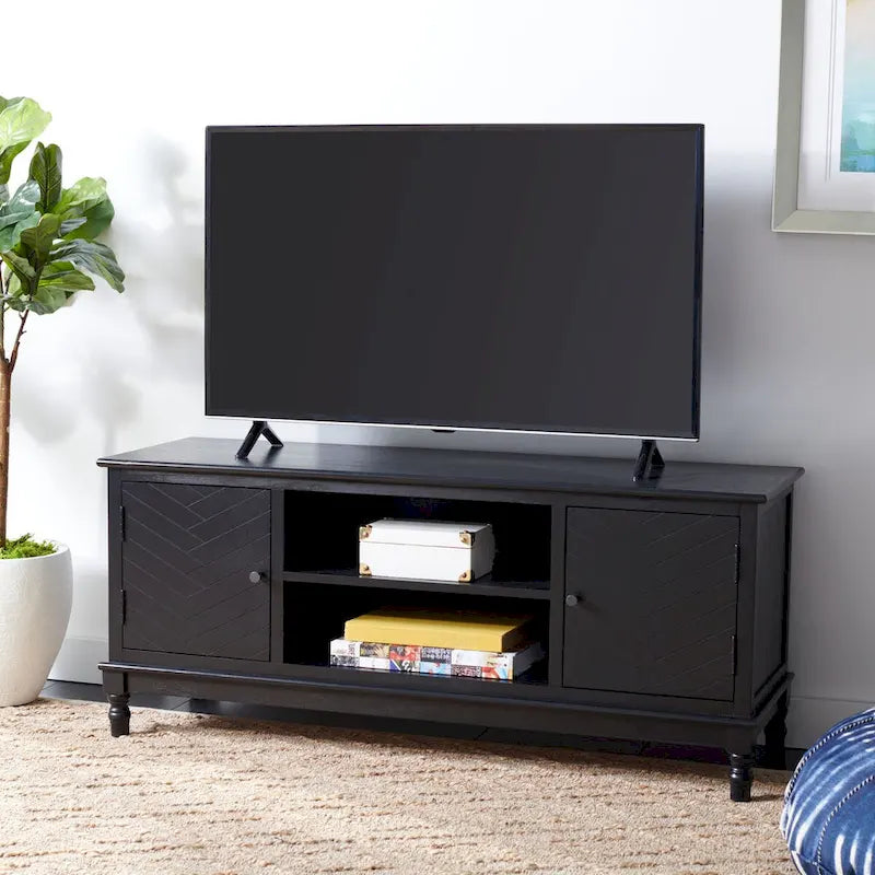 SAFAVIEH Echo 2-Door 2-Shelf Storage TV Media Stand - 47.3 W x 15.8 L x 20 H - 47Wx16Dx20H
