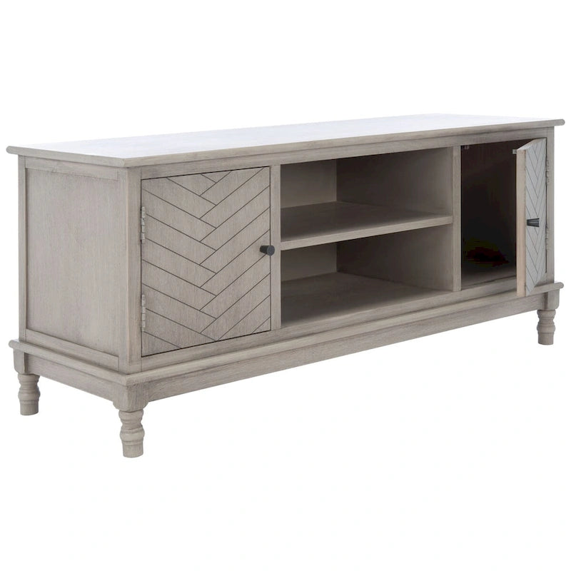 SAFAVIEH Echo 2-Door 2-Shelf Storage TV Media Stand - 47.3 W x 15.8 L x 20 H - 47Wx16Dx20H