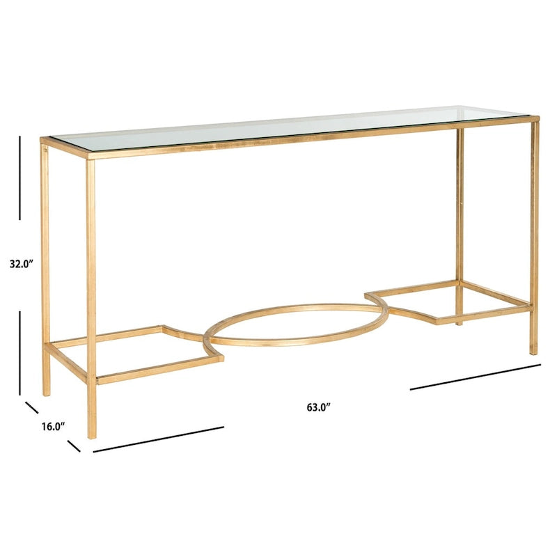 SAFAVIEH Colette Gold Console - 63 x 16 x 32 - 63Wx16Dx32H