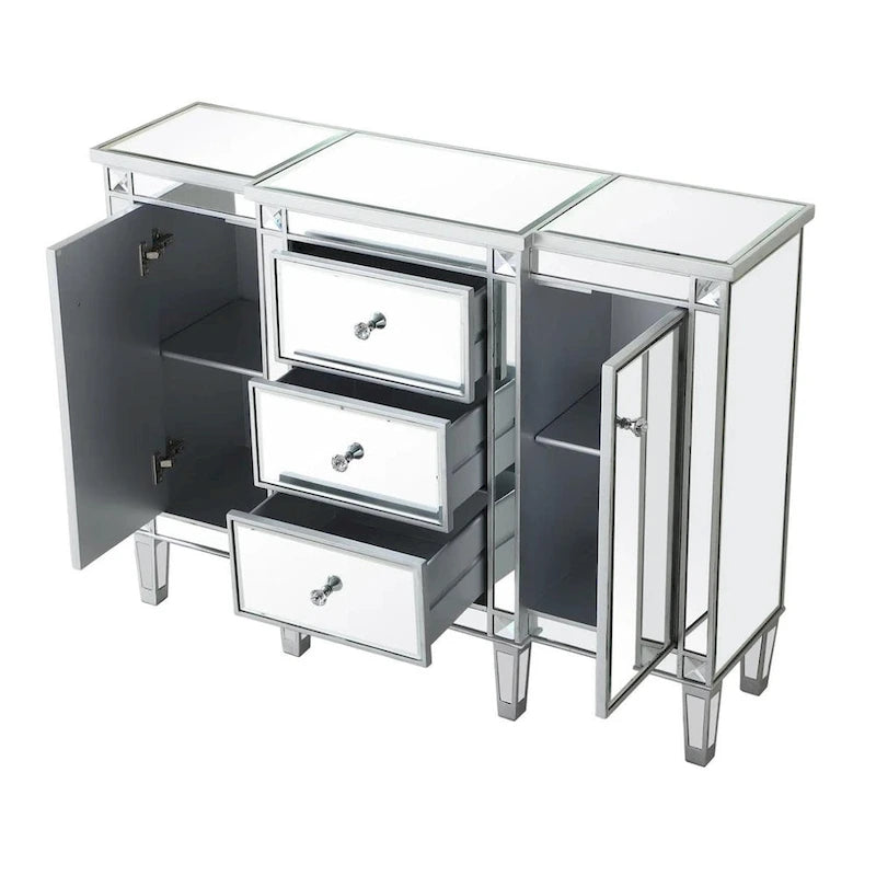 2-Door Mirrored Accent Cabinet