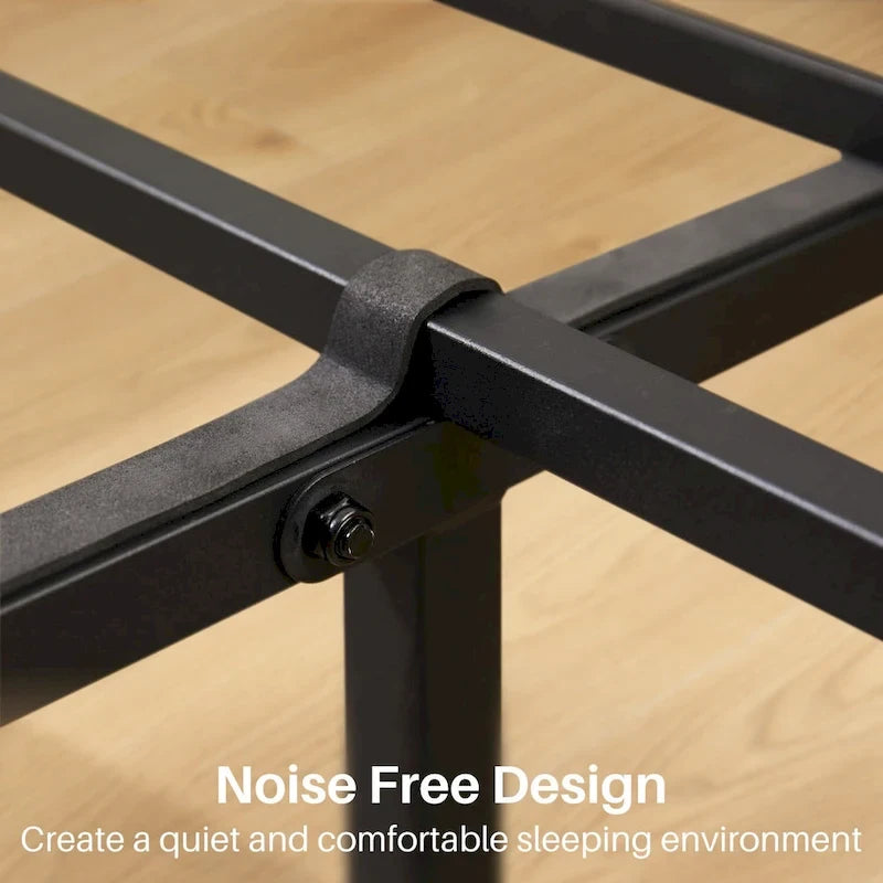 Wood Platform Bed Wood Bed Frame with Headboard, No Box Spring Needed