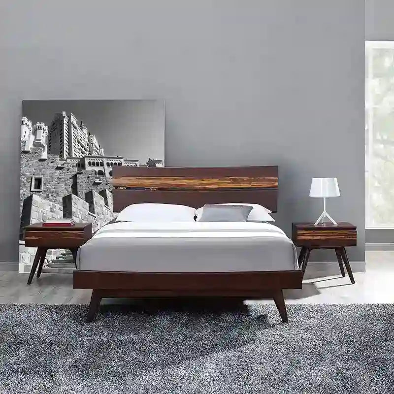 Sarah 3pc Queen Platform Bedroom Set in Golden