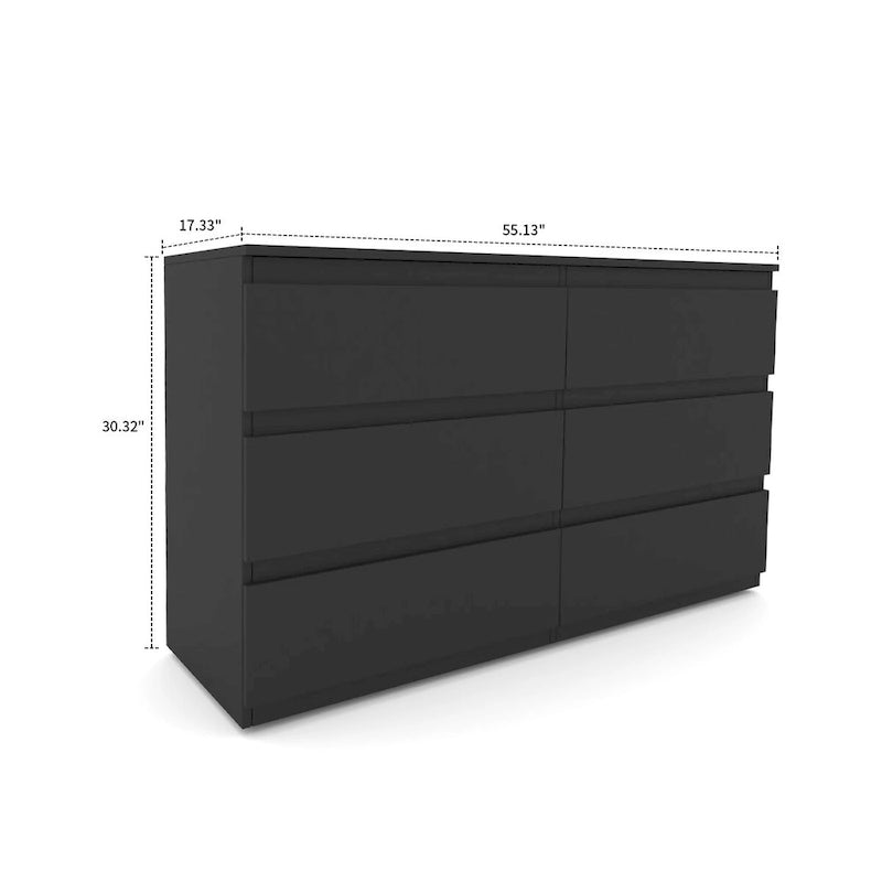 Minimalist Design Wooden Storage Dresser with Six Drawers