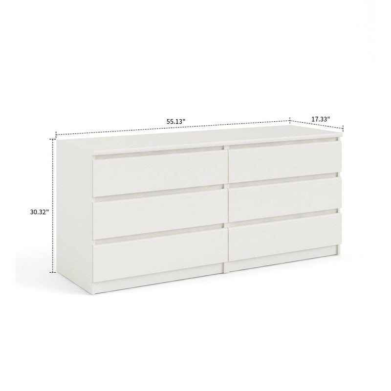 Minimalist Design Wooden Storage Dresser with Six Drawers