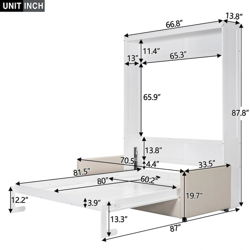 Murphy Bed Wall Bed with Cushion
