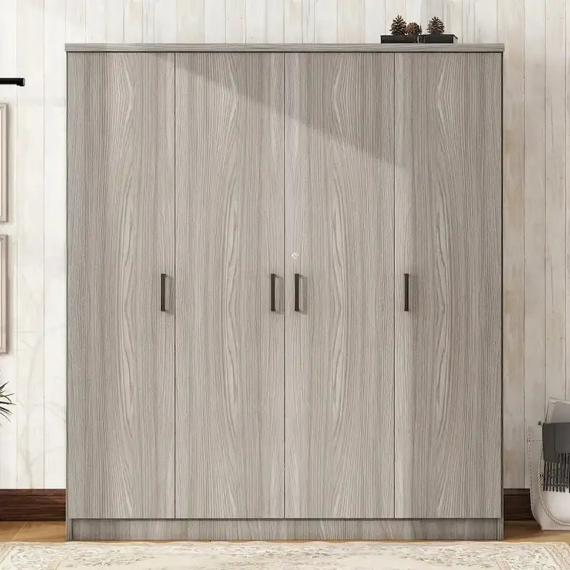 4-Door Wardrobe Armoires with 1 Drawer