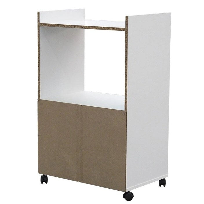 2-Door Kitchen Microwave Cart with Storage, Beech