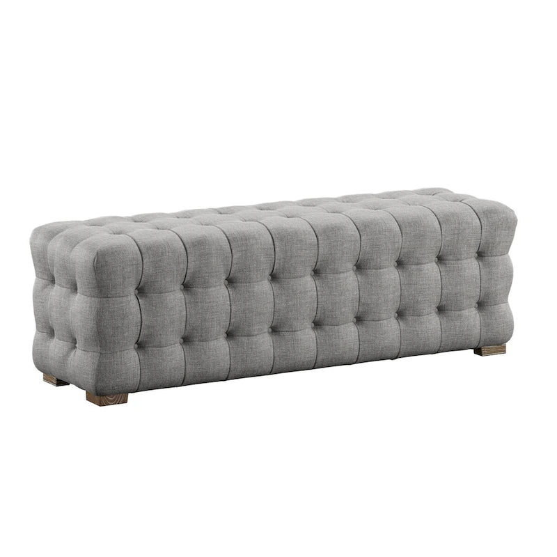 Knightsbridge Linen Fabric Tufted Bench by iNSPIRE Q Artisan