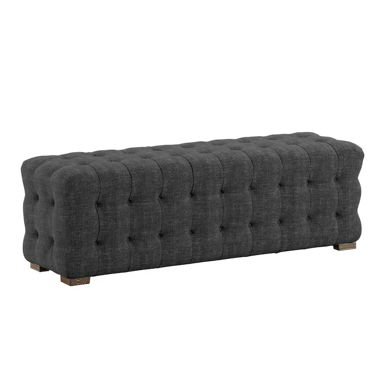 Knightsbridge Linen Fabric Tufted Bench by iNSPIRE Q Artisan