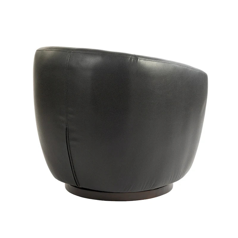 Upholstered Swivel Barrel Armchair with Storage Modern Living Room Side Chair for Bedroom, Office, Reading Spaces- PU