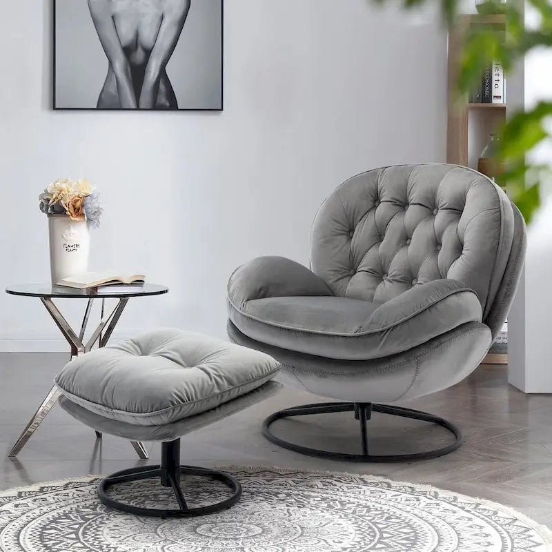 Accent chair TV Chair Living room Chair with Ottoman