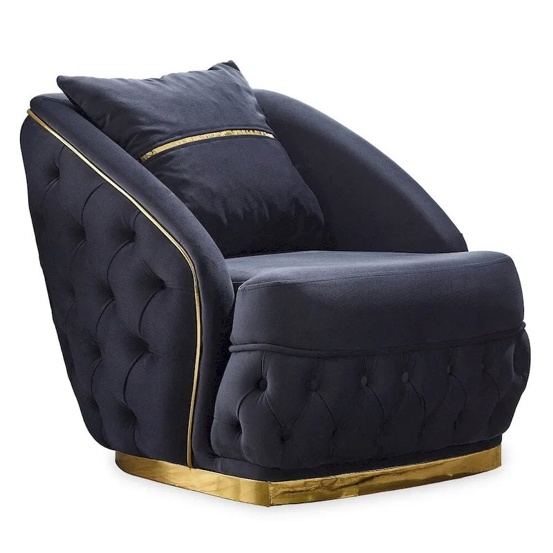 Ashlee 3-Pieces One Sofa One Loveseat One Chair Living Room Set, Tufted Back