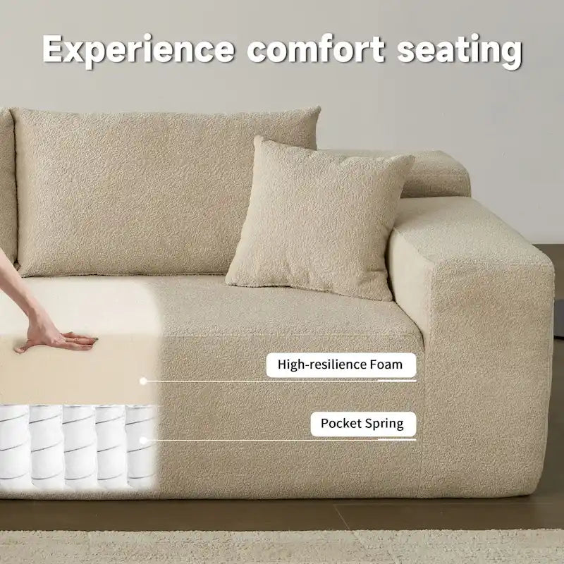 HOOOWOOO Modern L-shaped Modular Sectional Sofa with Chaise