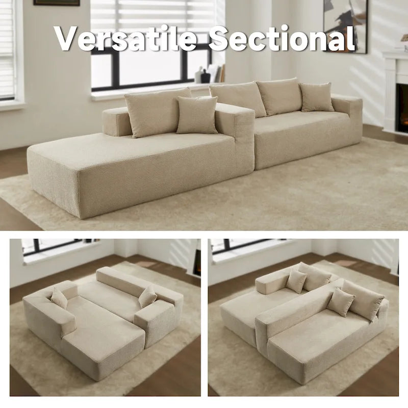 HOOOWOOO Modern L-shaped Modular Sectional Sofa with Chaise