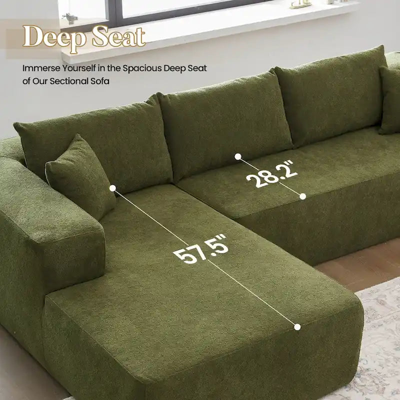 HOOOWOOO Modern L-shaped Modular Sectional Sofa with Chaise