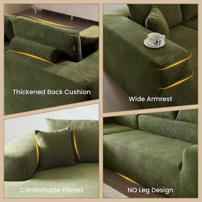 HOOOWOOO Modern L-shaped Modular Sectional Sofa with Chaise