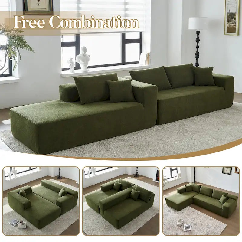 HOOOWOOO Modern L-shaped Modular Sectional Sofa with Chaise