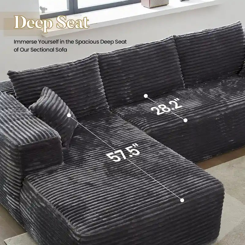 HOOOWOOO Modern L-shaped Modular Sectional Sofa with Chaise