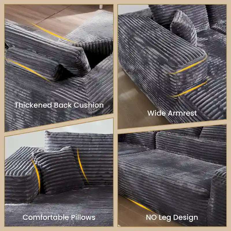 HOOOWOOO Modern L-shaped Modular Sectional Sofa with Chaise
