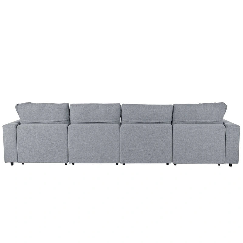 Modern U-Shape Sectional Sofa, 2 Large Chaise with Removable Ottomans