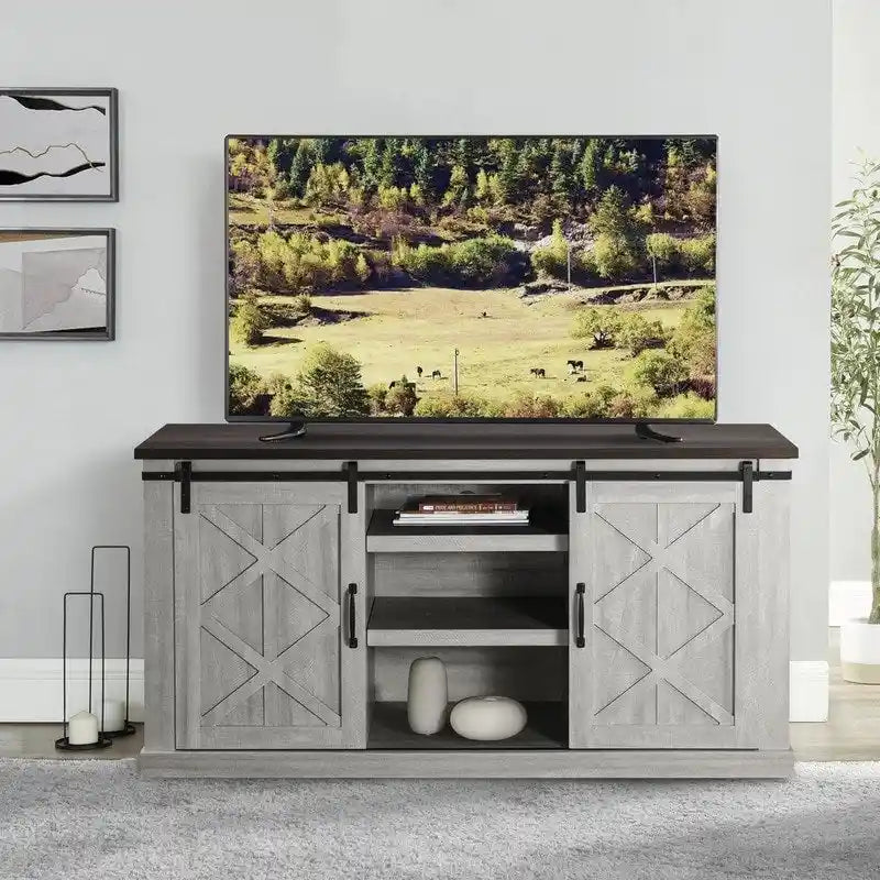 58 in. Barn Door TV Stand for TVs up to 65 in.