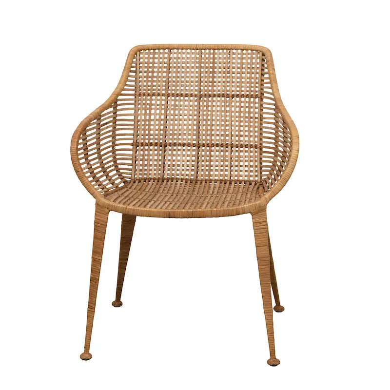 Rattan and Metal Arm Chair