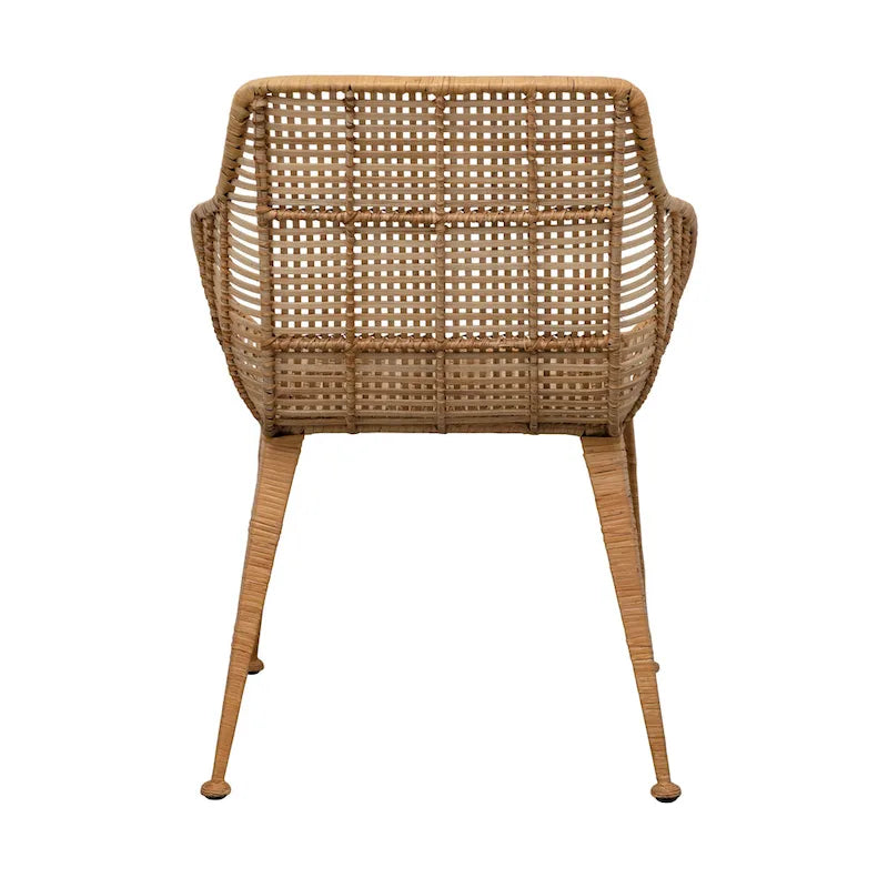 Rattan and Metal Arm Chair