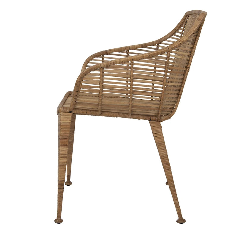 Rattan and Metal Arm Chair
