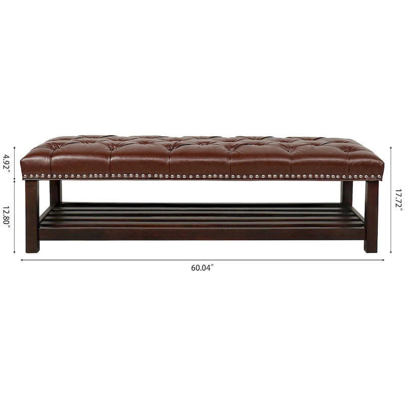 Wooden Base Upholstered Bench for Bedroom for Entryway
