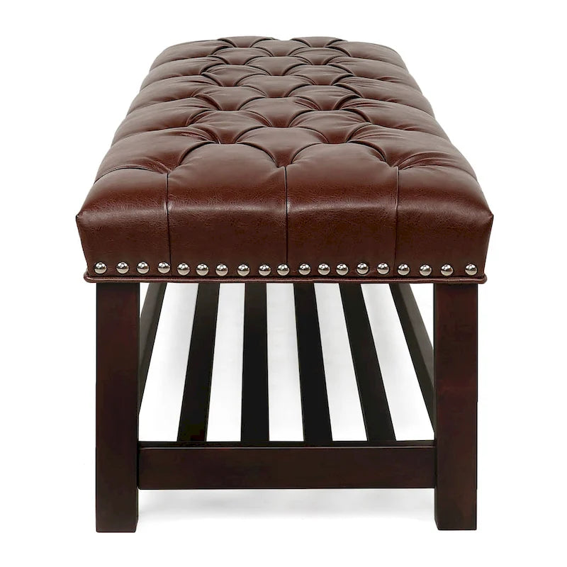 Wooden Base Upholstered Bench for Bedroom for Entryway