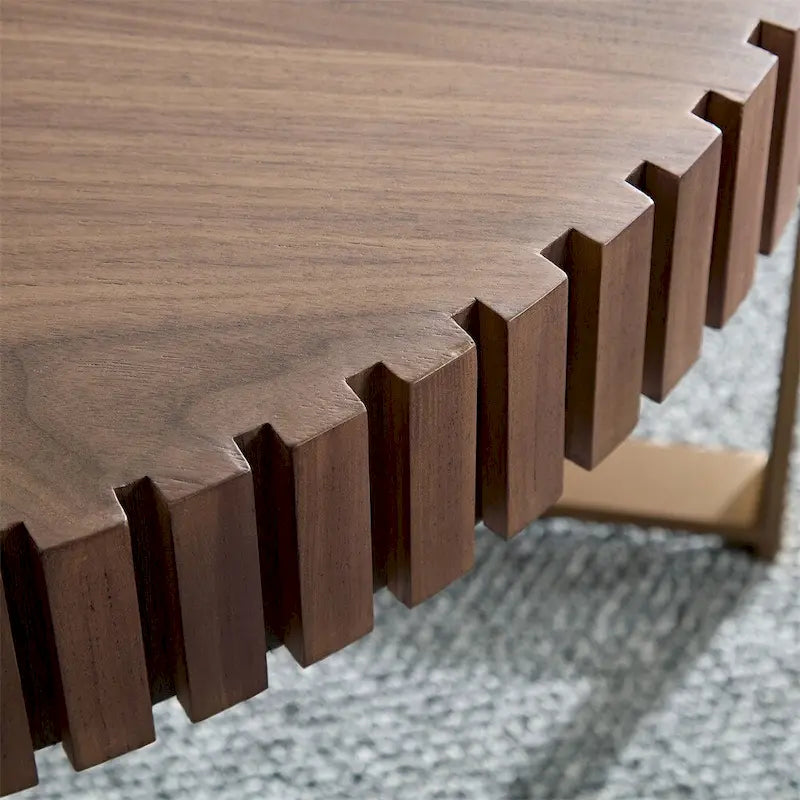 Modern 31.5 Round Coffee Table with Sturdy Metal Pedestal