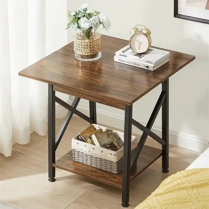 End Table 24 inch Industrial Design Large Side Table - 23.62D x 23.62W x 23.43H