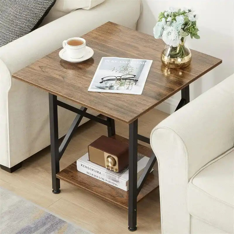 End Table 24 inch Industrial Design Large Side Table - 23.62D x 23.62W x 23.43H