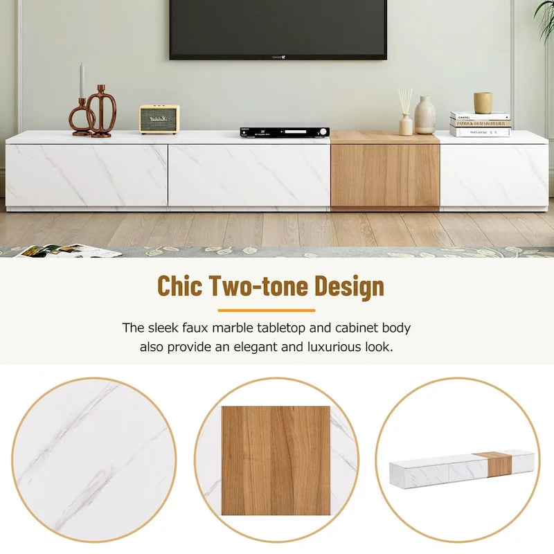 TV Stand for TVs up to 88, Modern Free-Combination Entertainment Center with 4 Storage Drawers