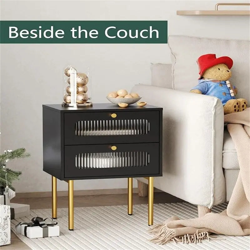 Small Nightstand with Drawers for Bedroom - 11.8D x 15.7W x 22.4H
