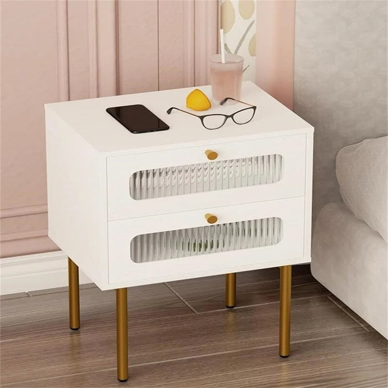 Small Nightstand with Drawers for Bedroom - 11.8D x 15.7W x 22.4H