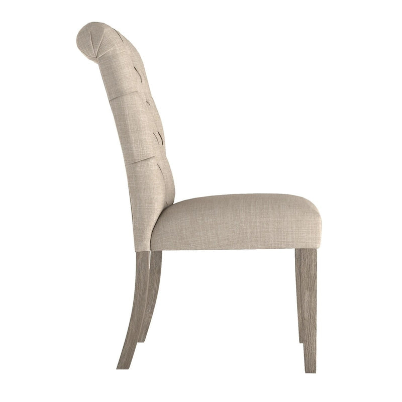 Benchwright Linen Tufted Dining Chair with Grey Finish Legs (Set of 2) by iNSPIRE Q Artisan