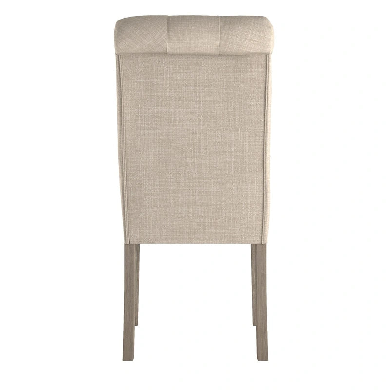 Benchwright Linen Tufted Dining Chair with Grey Finish Legs (Set of 2) by iNSPIRE Q Artisan