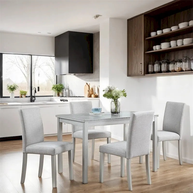 5-piece Wood Dining Counter Height Table and Chair Set