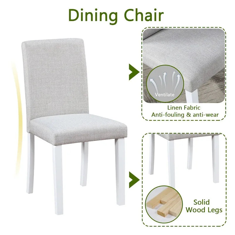5-piece Wood Dining Counter Height Table and Chair Set