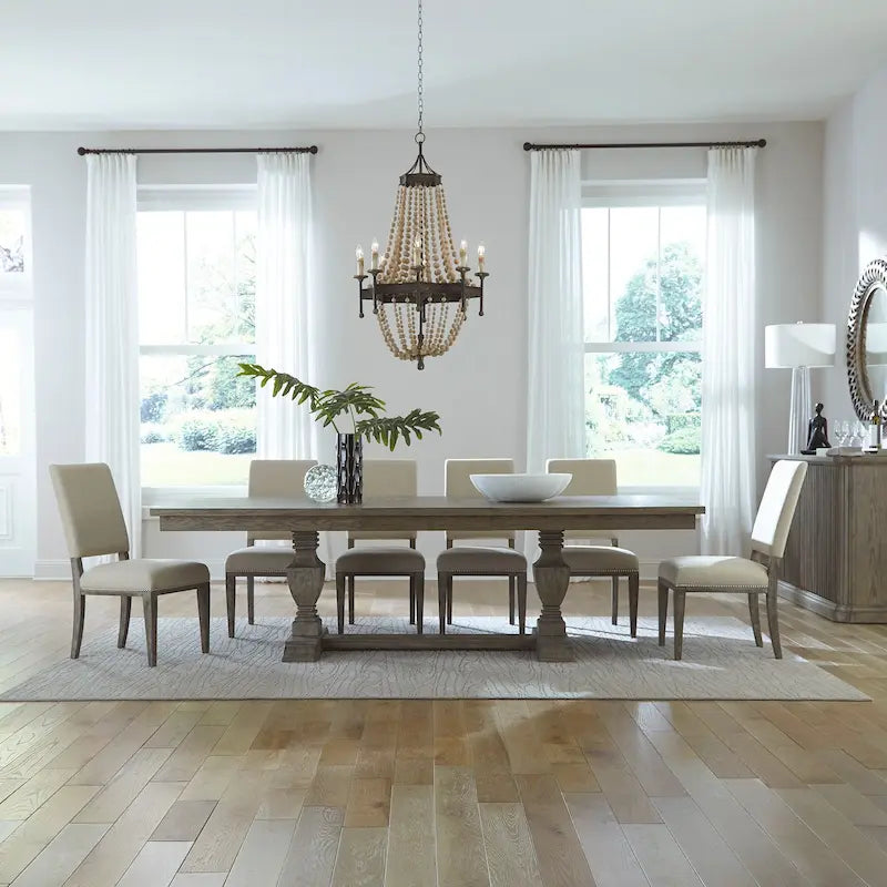 Westfield Havana Brown Optional 7 Piece Trestle Table Set