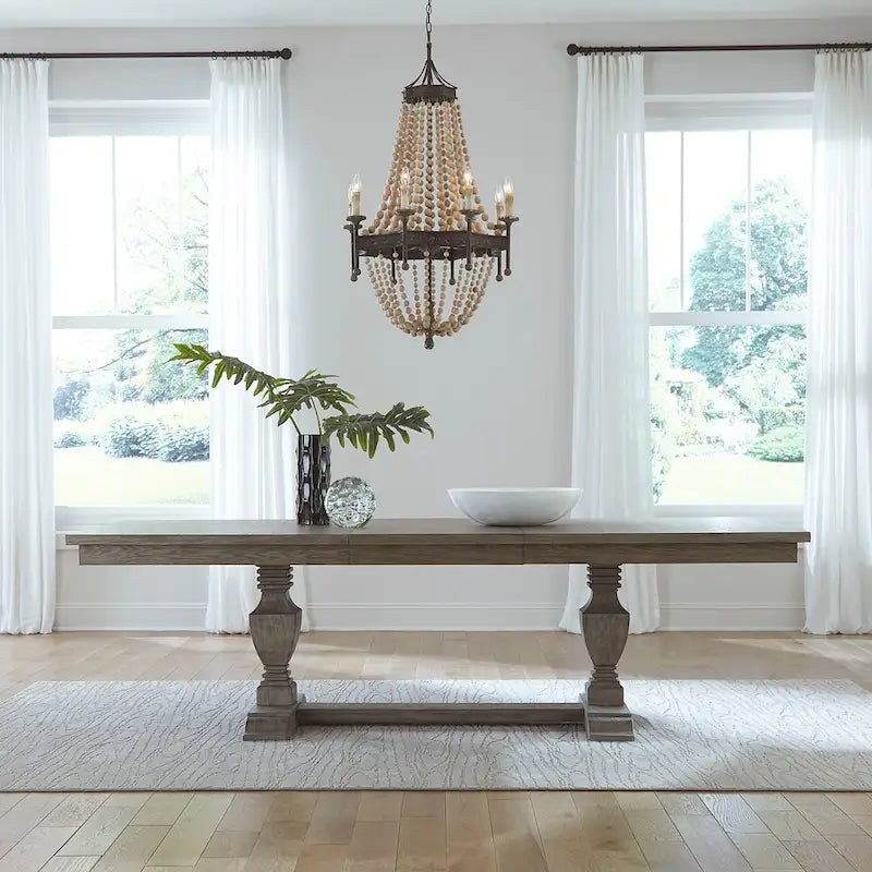 Westfield Havana Brown Optional 7 Piece Trestle Table Set