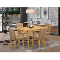 East West Furniture Dining Table Set Consists of a Rectangle Dining Table and Chairs, Oak (Pieces Options)