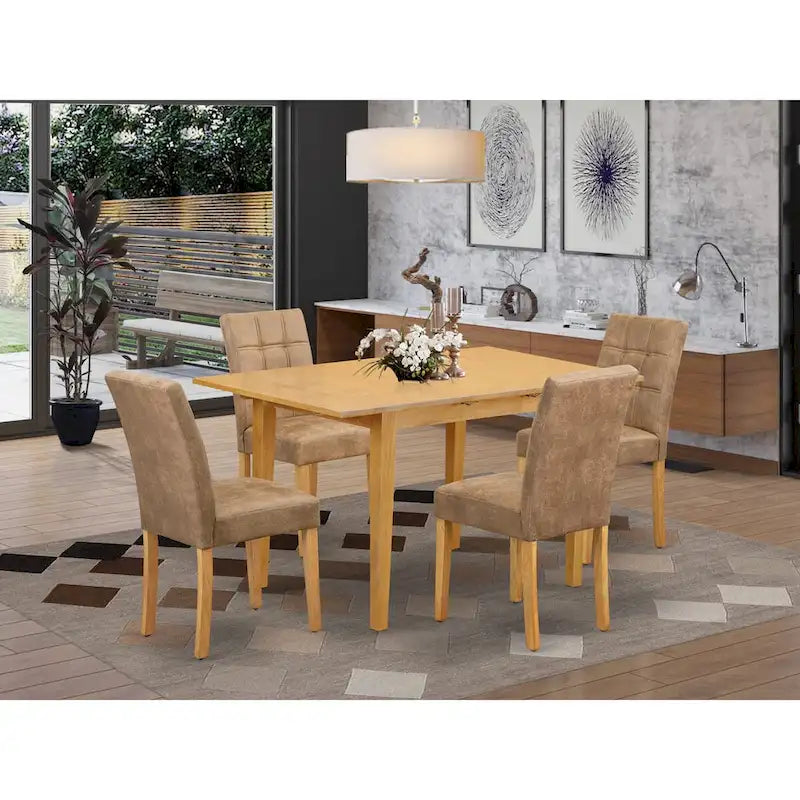 East West Furniture Dining Table Set Consists of a Rectangle Dining Table and Chairs, Oak (Pieces Options)