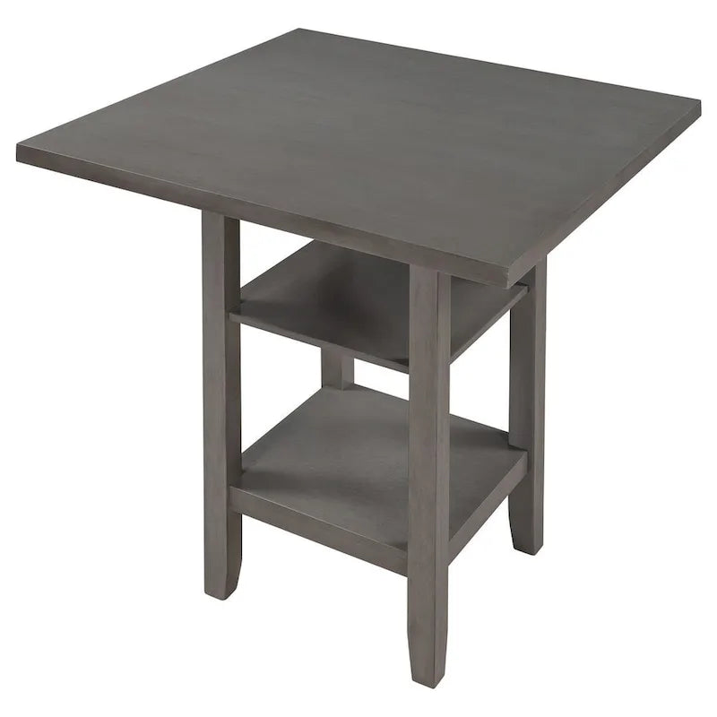 5 Piece Counter Height Square Dining Table Set with 4 Chairs