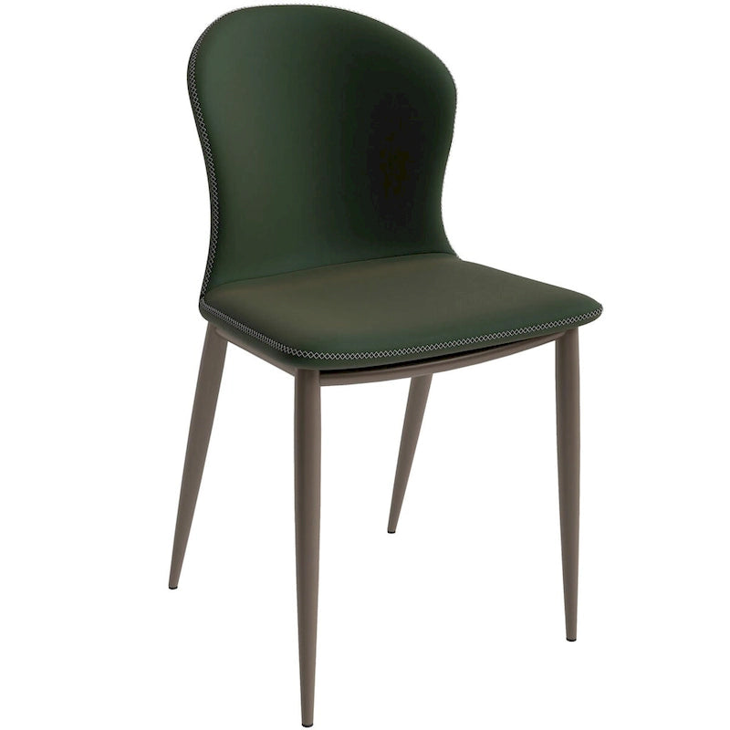 Mosaic Modern Upholstered Fabric Dining Chair with Metal Legs by LeisureMod