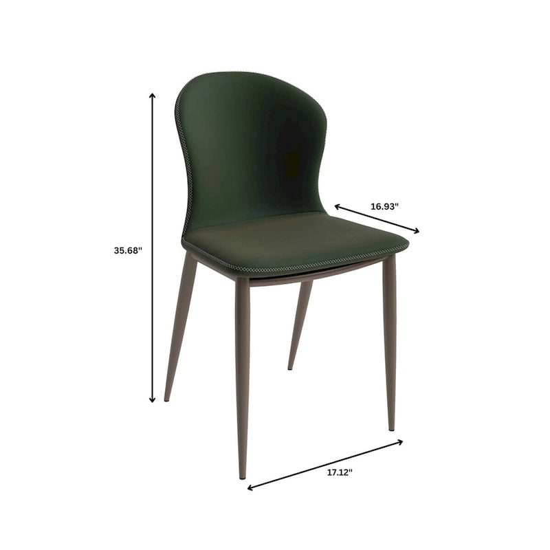 Mosaic Modern Upholstered Fabric Dining Chair with Metal Legs by LeisureMod