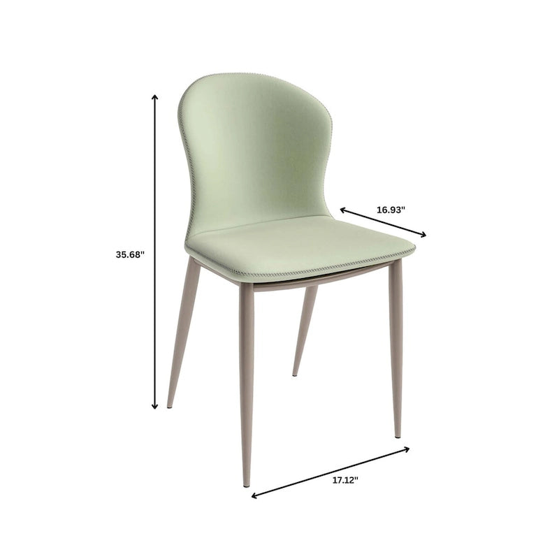 Mosaic Modern Upholstered Fabric Dining Chair with Metal Legs by LeisureMod